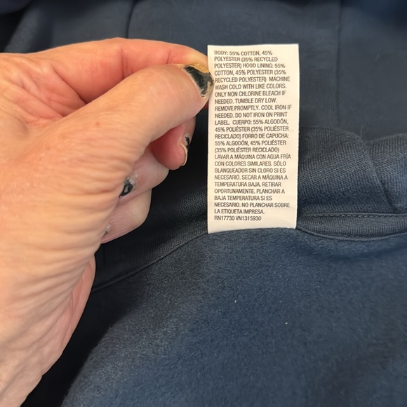 All In Motion Women’s Navy Blue Full Zip Hoodie Thumbholes Pockets Sz XS NWT - Picture 8 of 8